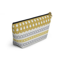 Ribbon Candy Accessory Pouch w T-bottom in Yellow